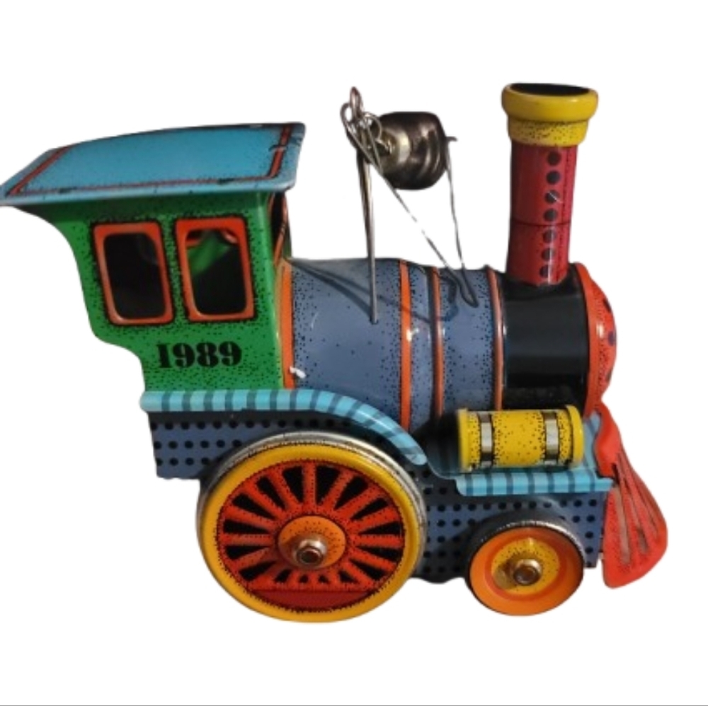 1989 Tin Locomotive Hallmark Keepsake Ornament Number 1 of 8 in The Series